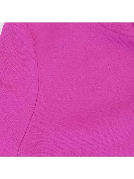 Michael Kors Women's Magenta Mock Neck Knit Sheath Dress Hot Pink LARGE Stretch - Picture 12 of 16